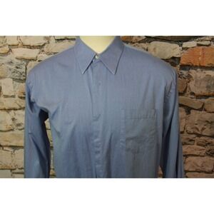 PRONOT UOMO Men's Blue Pinpoint Oxford Point Collar All Cotton 16 1/2 3435